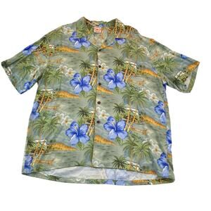 Hawaiian Shirt Shaka Time Camp Shirt Size XL Made in Hawaii